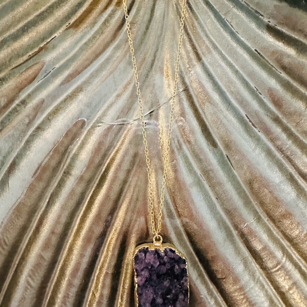 amethyst druzy necklace